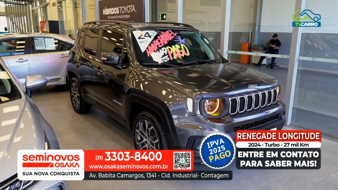 ⁣OSAKA SEMINOVOS - JEEP RENEGADE LONGITUDE 2024