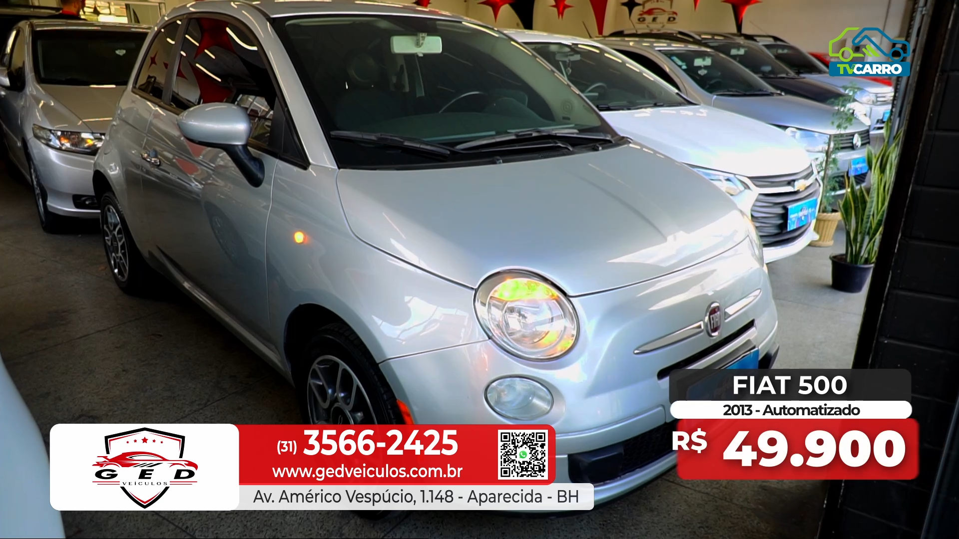 ⁣GED VEÍCULOS - FIAT 500 2013 AUTOMATIZADO